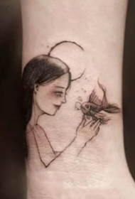 一组人像小清新纹身图案欣赏