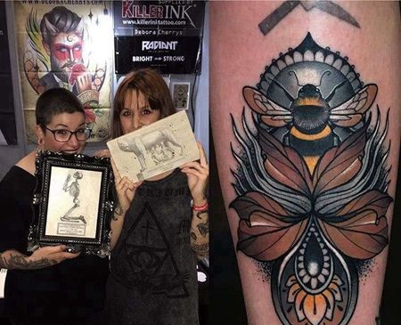 New School大臂昆虫纹身图案