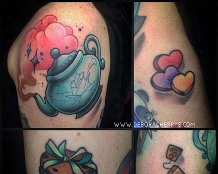 New School大臂杯子纹身图案