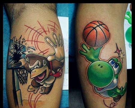 New School大臂猩猩篮球纹身图案