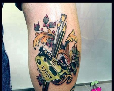 New School小腿纹身机画笔纹身图案