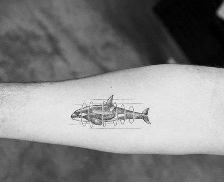 写实小臂鲸鱼纹身图案