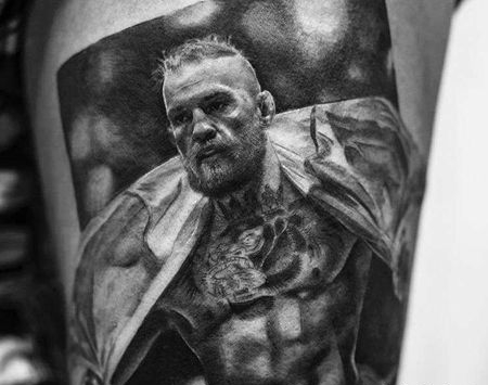 写实大腿嘴炮康纳纹身图案