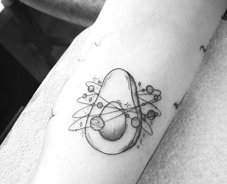 线条小臂水果纹身图案