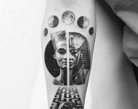 写实小臂法老纹身图案