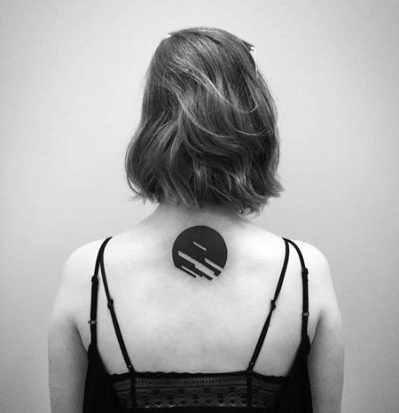 小清新几何后颈纹身图案