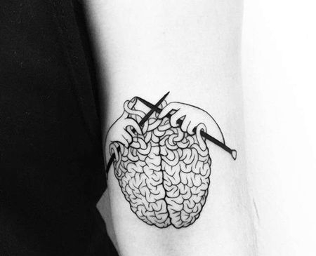 小清新小臂大脑手纹身图案