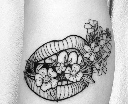 小清新小臂腿花卉纹身图案