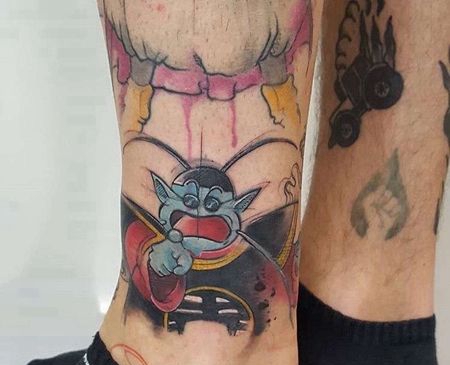 卡通小腿七龙珠界王纹身图案