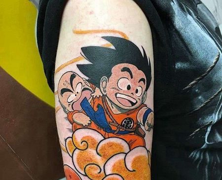 卡通大臂七龙珠孙悟空克林纹身图案