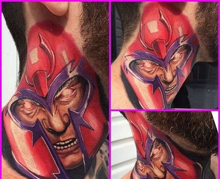 写实脖子战士纹身图案