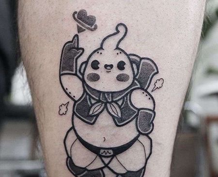 卡通小腿七龙珠魔人纹身图案