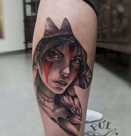 卡通小腿英雄联盟狂野女猎手纹身图案