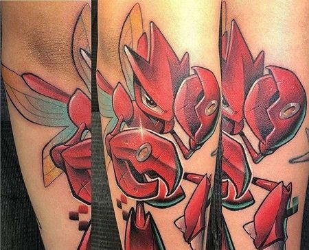 卡通小臂宠物小精灵飞天螳螂纹身图案