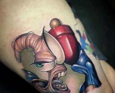 卡通大臂虫子纹身图案