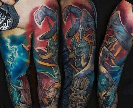 卡通胳膊魔兽世界纹身图案