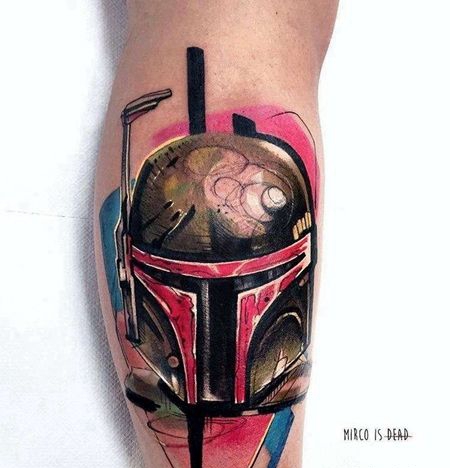 卡通小腿武士纹身图案