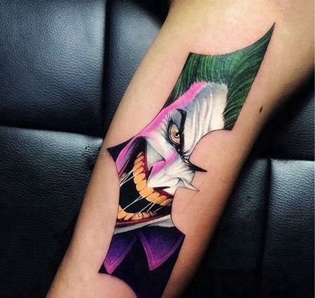 卡通大臂小丑纹身图案