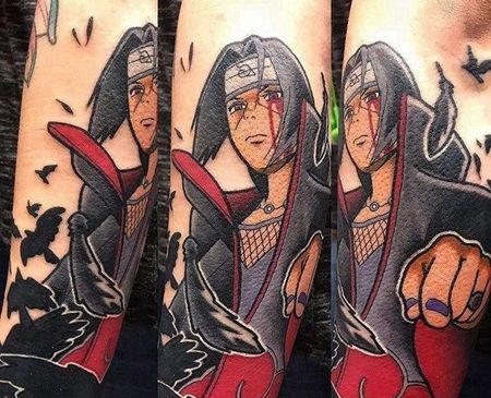 卡通小臂火影忍者宇智波鼬纹身图案
