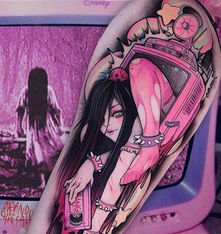 卡通小臂贞子纹身图案