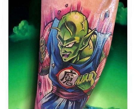 卡通小腿七龙珠比克纹身图案