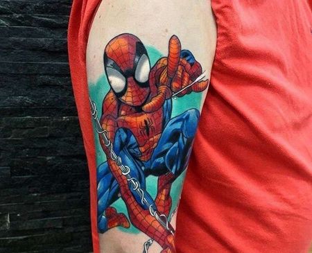卡通大臂蜘蛛侠纹身图案