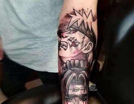 卡通小臂火影忍者宇智波鼬鸣人纹身图案