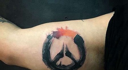 泼墨大臂守望先锋纹身图案