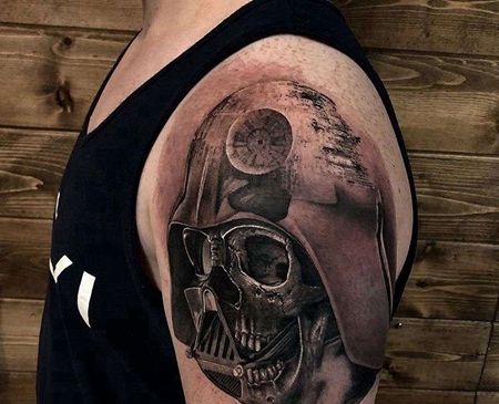写实大臂星际大战黑武士骷髅纹身图案