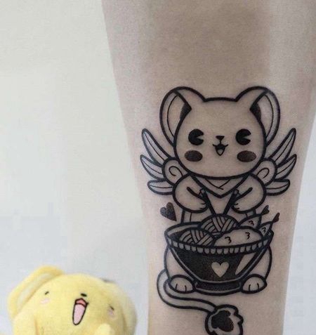 卡通小腿百变小樱纹身图案