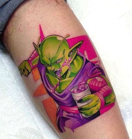 卡通大腿七龙珠比克纹身图案