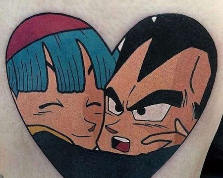 卡通大腿七龙珠布尔玛贝吉塔纹身图案