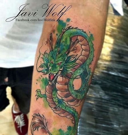 卡通小臂七龙珠神龙纹身图案