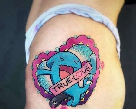 卡通大腿神奇宝贝果然翁纹身图案