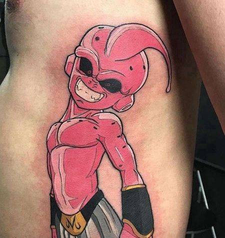 卡通侧腰七龙珠魔人纹身图案