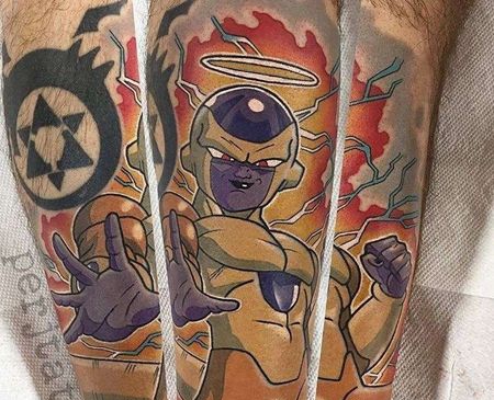 卡通小腿七龙珠弗利萨纹身图案