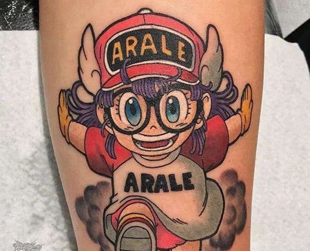 卡通小腿阿拉蕾纹身图案