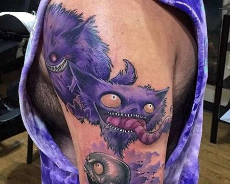 卡通大臂神奇宝贝鬼斯通纹身图案