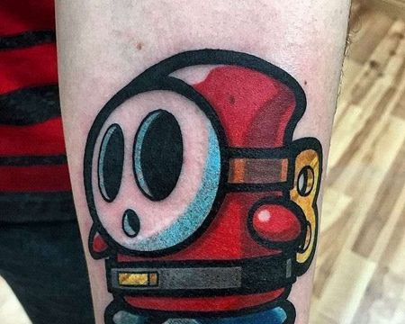 卡通小腿机器人纹身图案