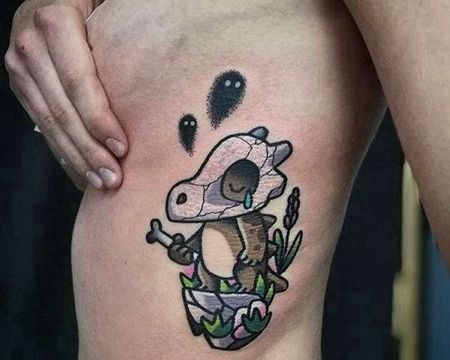 卡通侧腰神奇宝贝嘎啦嘎啦纹身图案