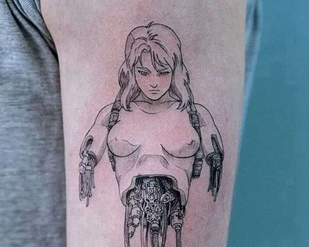 卡通大臂机器人纹身图案