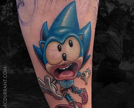 卡通小臂索尼克纹身图案