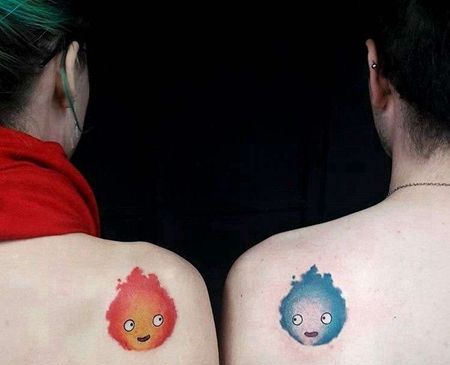 卡通后肩宫崎骏纹身图案