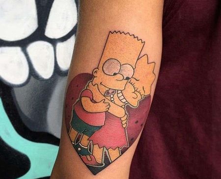 卡通小臂辛普森纹身图案
