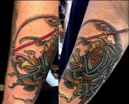 日式小臂孙悟空纹身图案