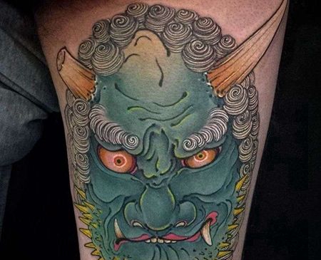 卡通大臂唐狮纹身图案