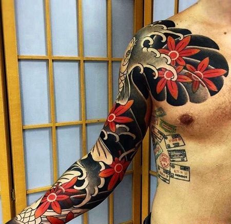 日式胳膊大臂纹身图案