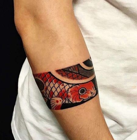 新传统小臂臂环蛇纹身图案