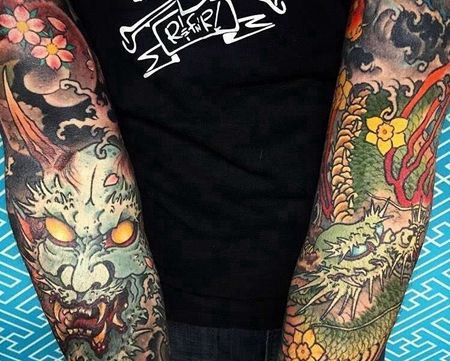 日式胳膊龙般若纹身图案