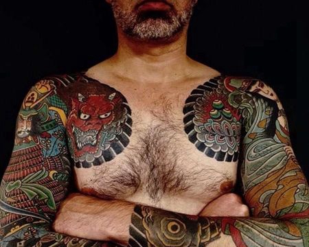 日式胳膊鲤鱼武士纹身图案